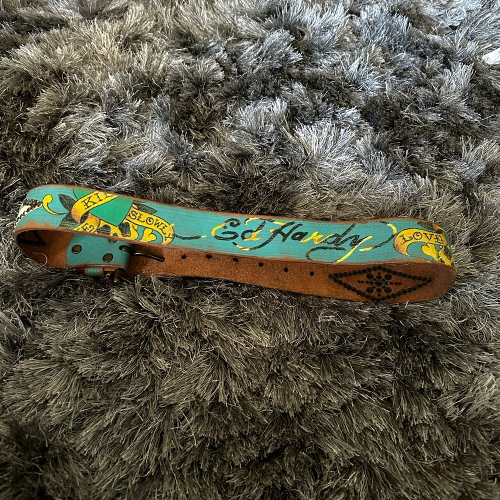 Ed Hardy Blue and Brown Belt